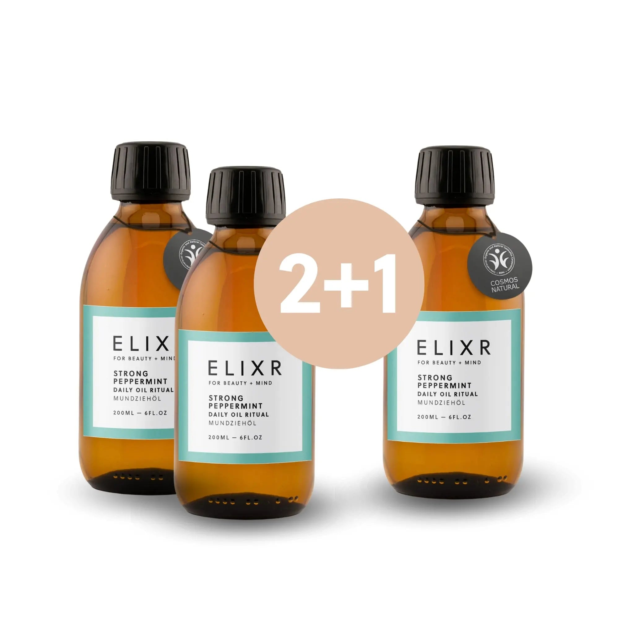 STRONG PEPPERMINT Mundziehöl 2+1 Set ELIXR - ELIXR
