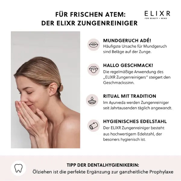 Ayurvedischer Zungenreiniger aus Edelstahl - ELIXR 2