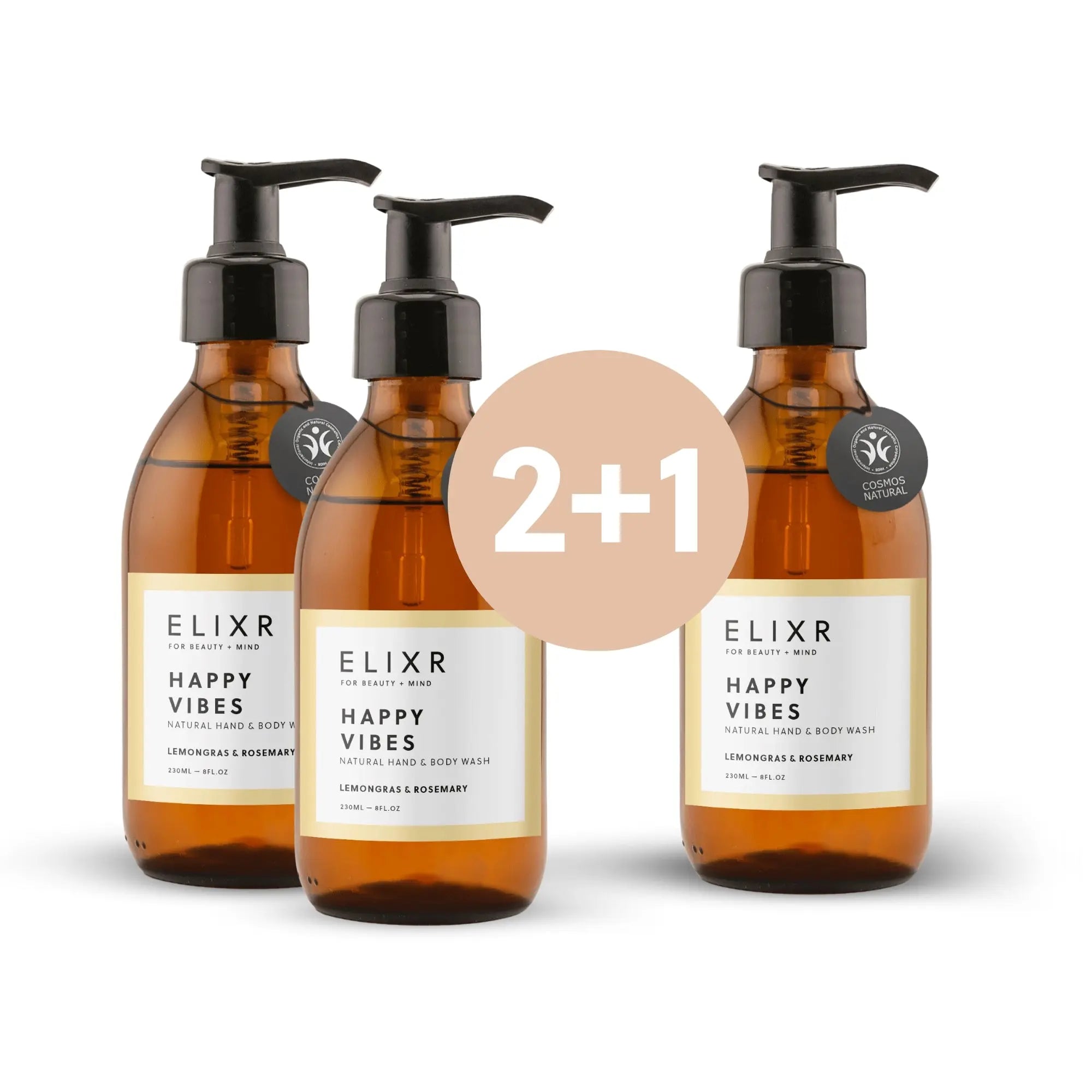 HAPPY VIBES Natural Hand & Body Wash 2+1 Angebot ELIXR - ELIXR