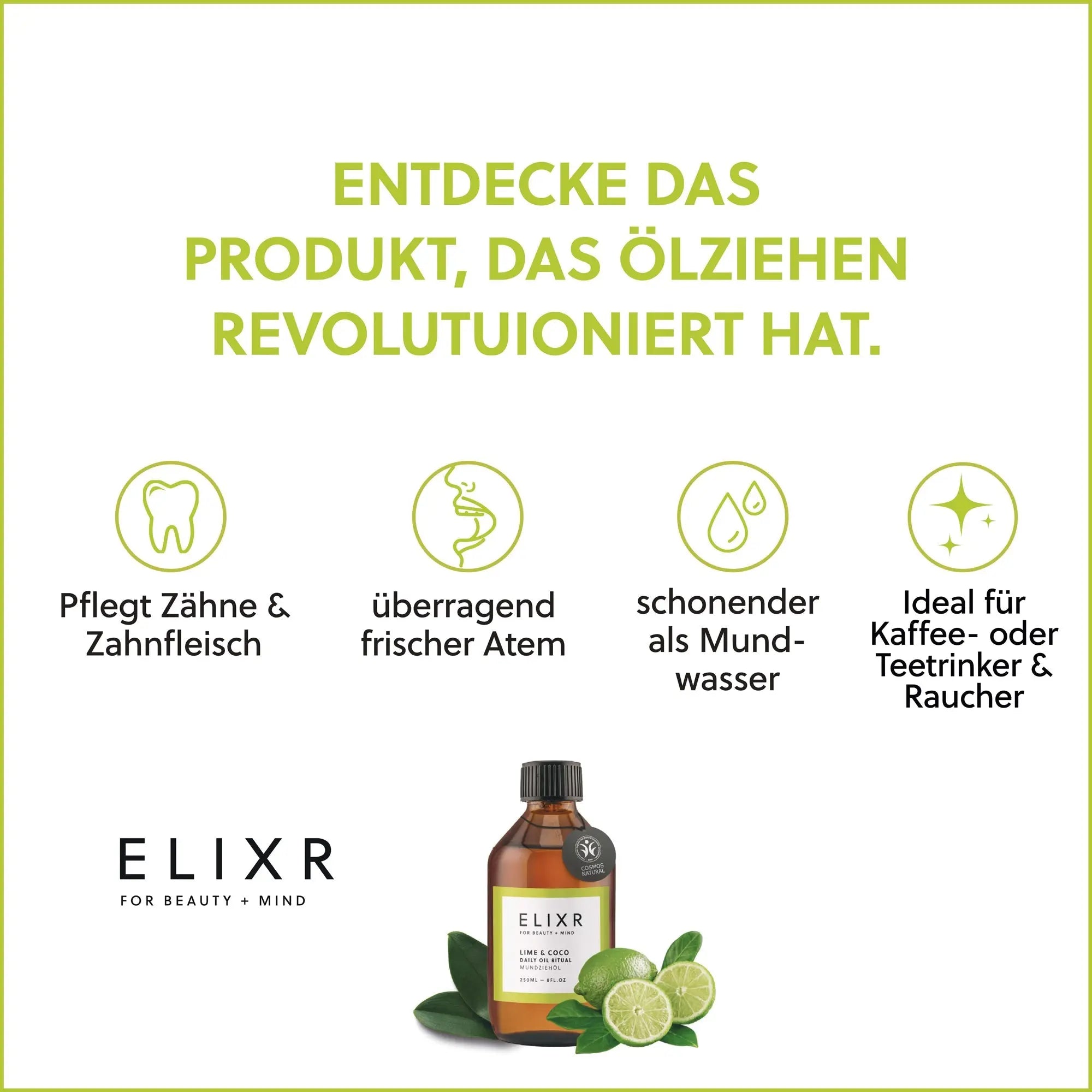 LIME & COCO Mundziehöl 250ml 2+1 Set + Dosierbecher ELIXR - ELIXR 1