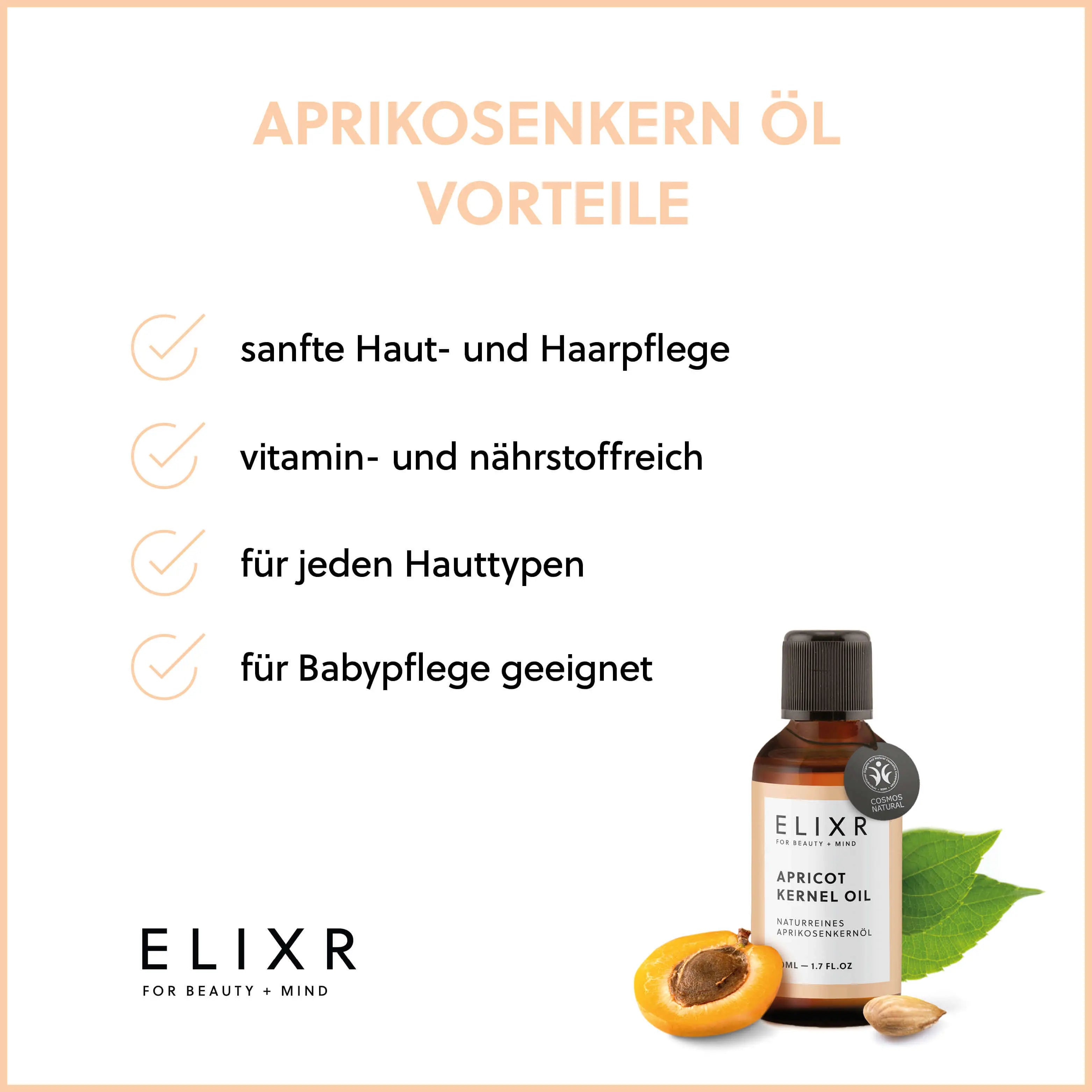 NATURREINES APRIKOSENKERNÖL ELIXR - ELIXR