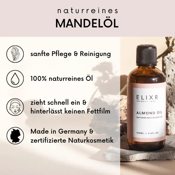 Süßes Mandelöl – 100 Ml – Reines Öl Für Haut & Haar – Mit Pipette – Fördert Elastizität, Gegen Dehnungsstreifen – Von Ecopozo